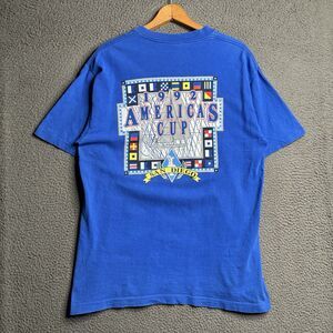 Vintage 1992 America’s Cup Shirt Large Graphic Single Stitch Nautical Sailing